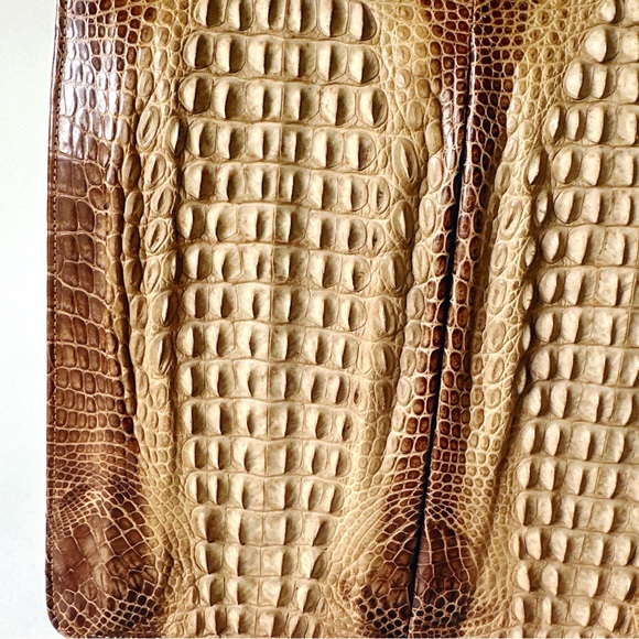 Vintage 120 Jahre Leder Schüler Crocodile Skin Bag - Picture 10 of 12